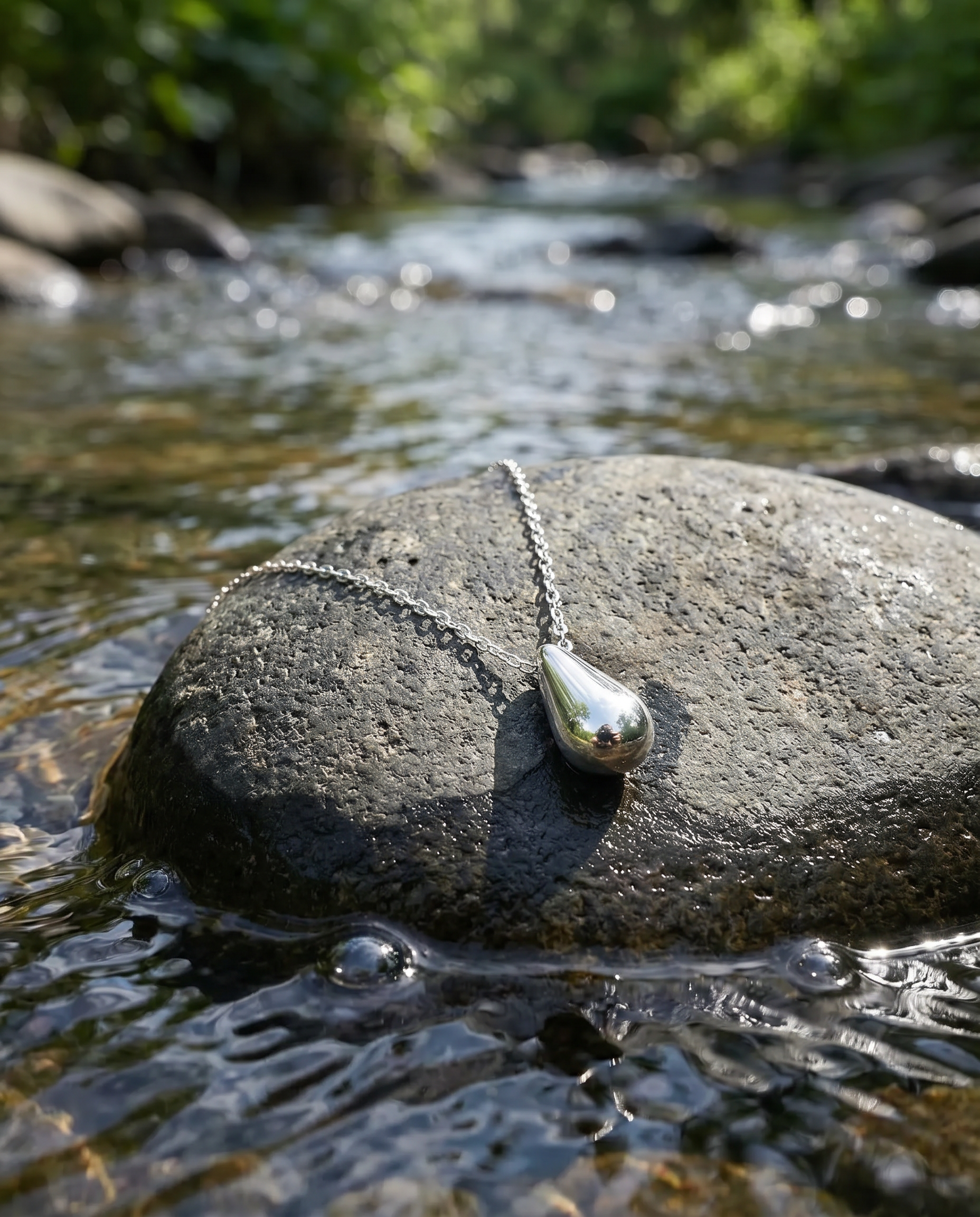 Sculpted Rose Gold Droplet Necklace | Relic