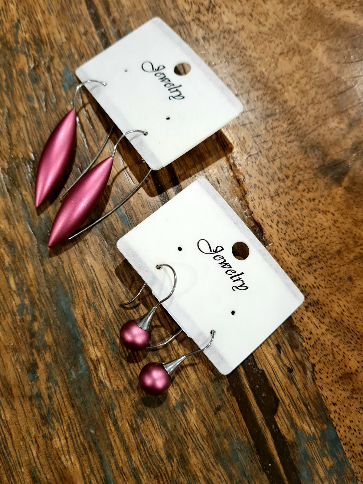 Matte Metal Minimalist Earrings - Orchid