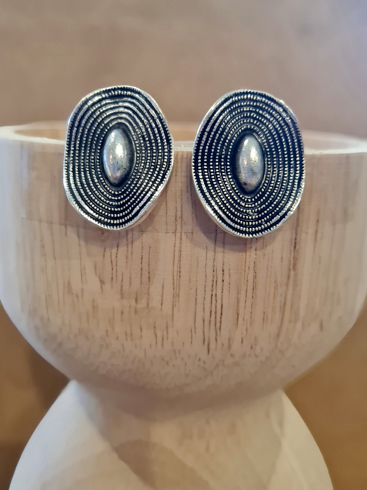 Antique Silver Hats - Clip On Earrings
