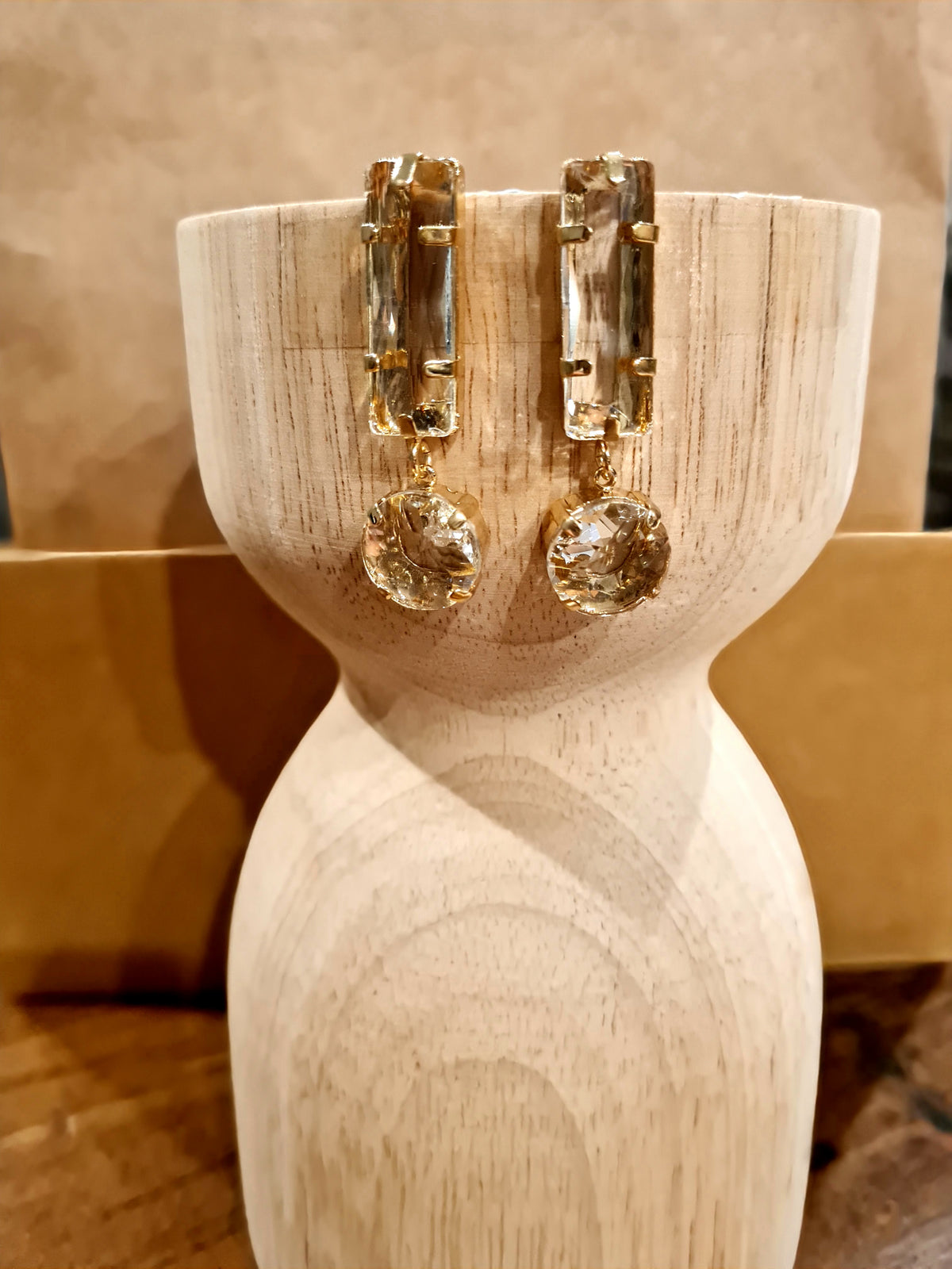 Crystal Rectangular Earrings
