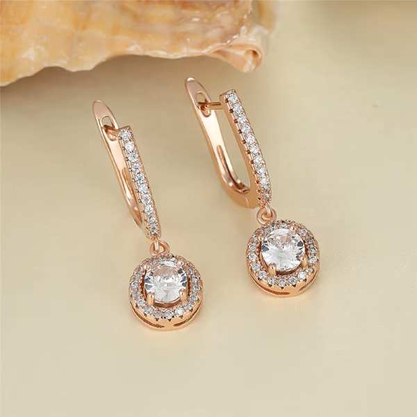Rose Gold Cubic Zirconia & Crystal Earrings
