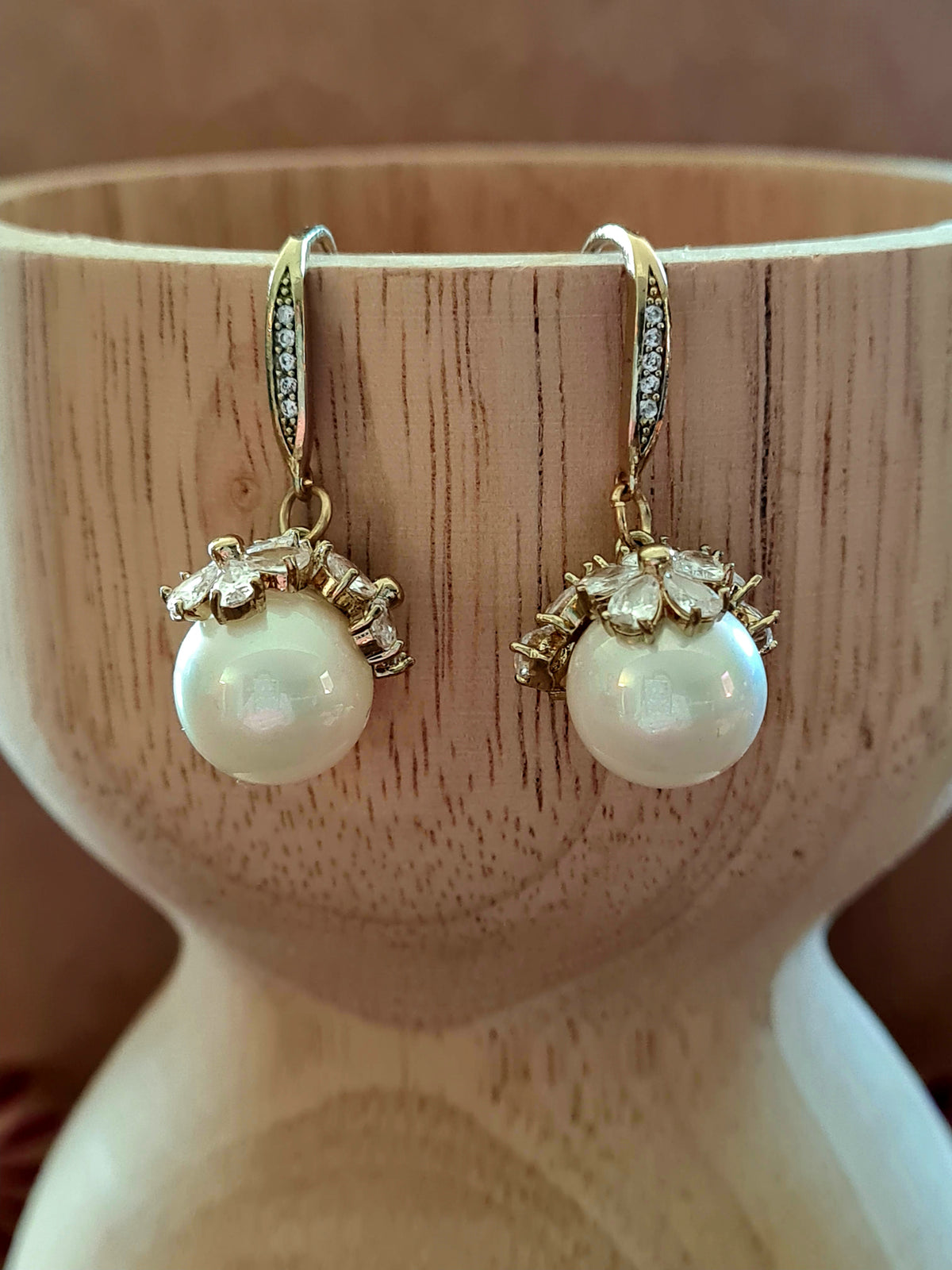 Floral Crystal Drop Earrings