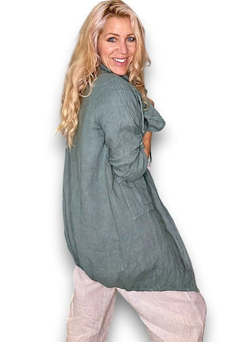 Helga May - Long Line Linen Jacket