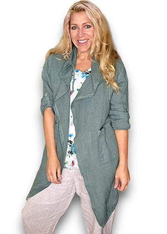 Helga May - Long Line Linen Jacket