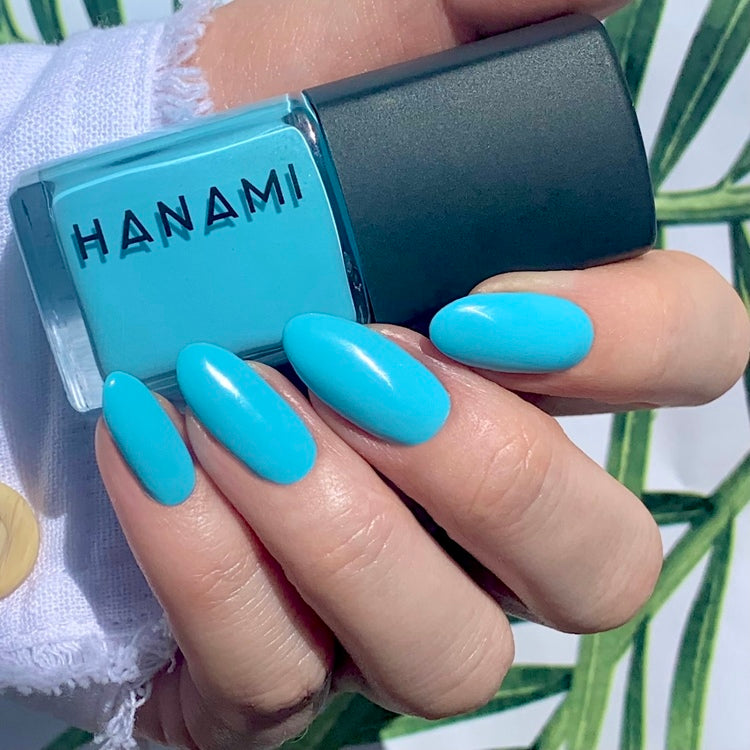 Hanami Float On - Sky Blue/Cyan non-toxic nail polish at Linens & Treasures