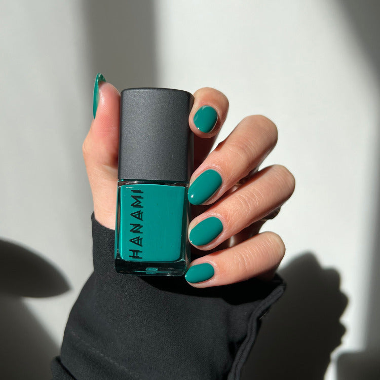 Hanami Rosemary - dark spring green non-toxic nail polish at Linens & Treasures