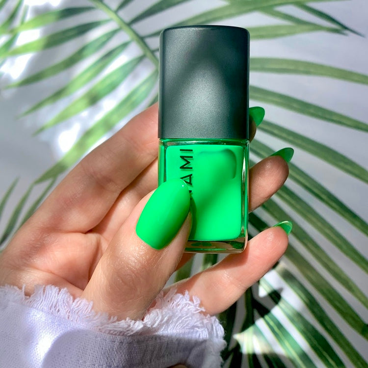 Superego - bright lime green with jelly finish non-toxic nail polish at Linens & Treasures