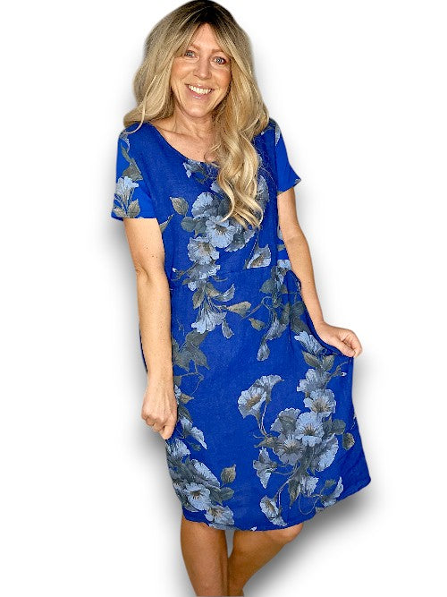 This gorgeous dress from Helga May in Cobalt Blue available now at Linens & Treasures Rolleston Christchurch
