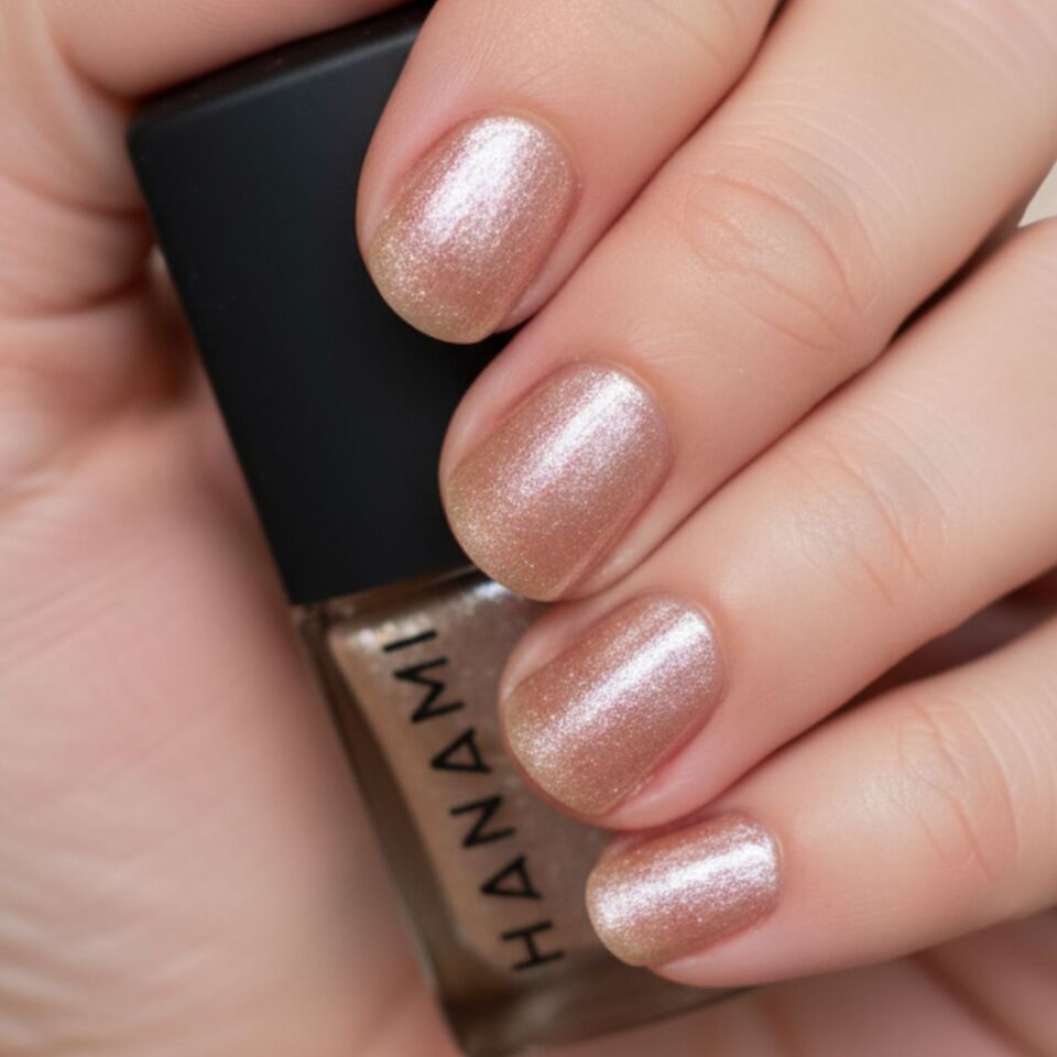Holiday Glow - Soft champagne shimmer non-toxic nail polish