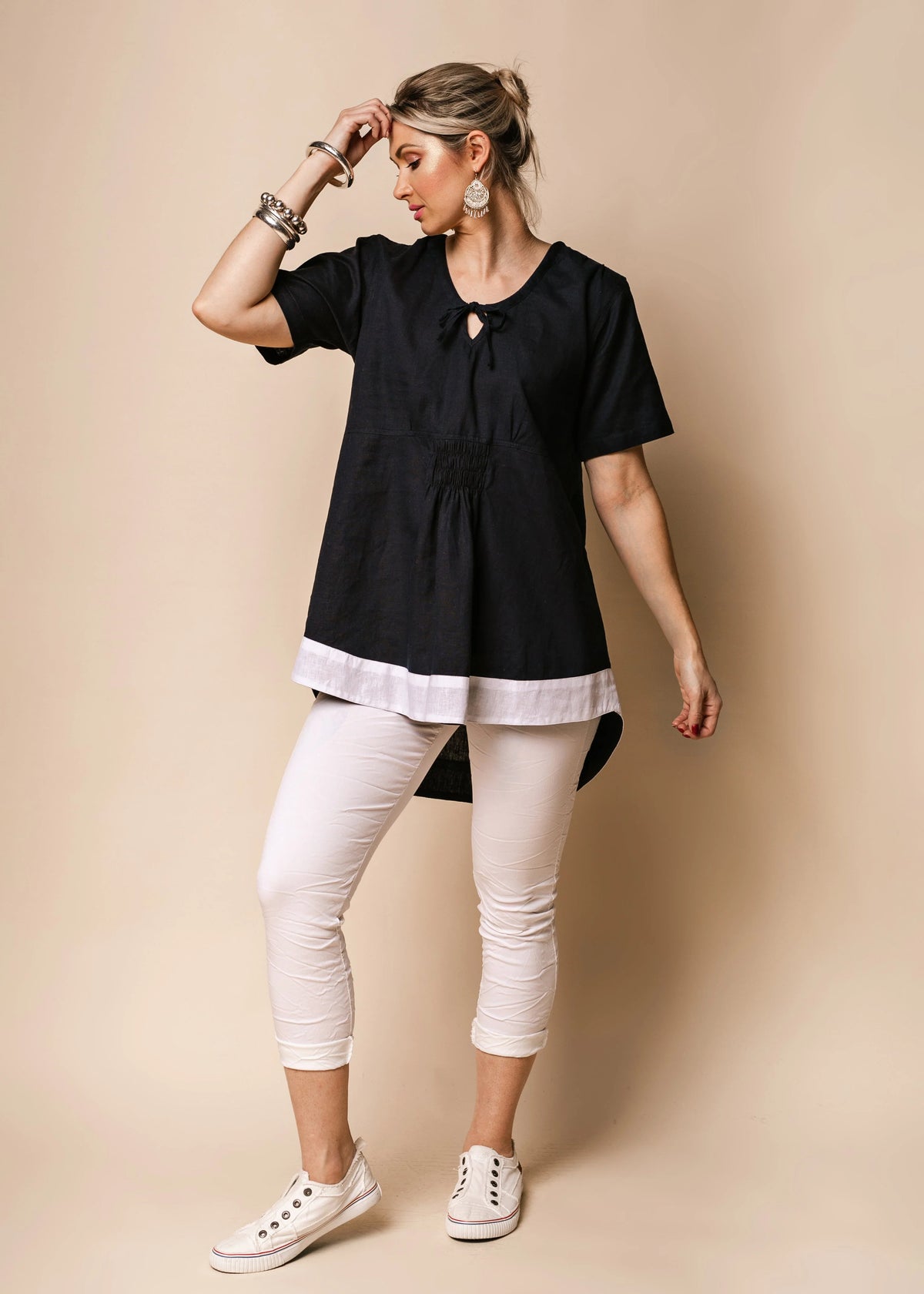 Imagine Fashion - Tansey Linen Cotton Blend Top