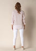 Angelina Linen Top with feature neckline tie, a lightweight and breathable essential for summer days and warm-weather travel from Linens & Treasures.