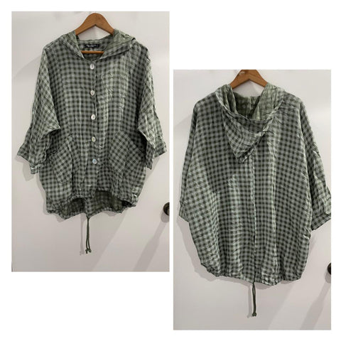 Linen Casual Check Jacket
