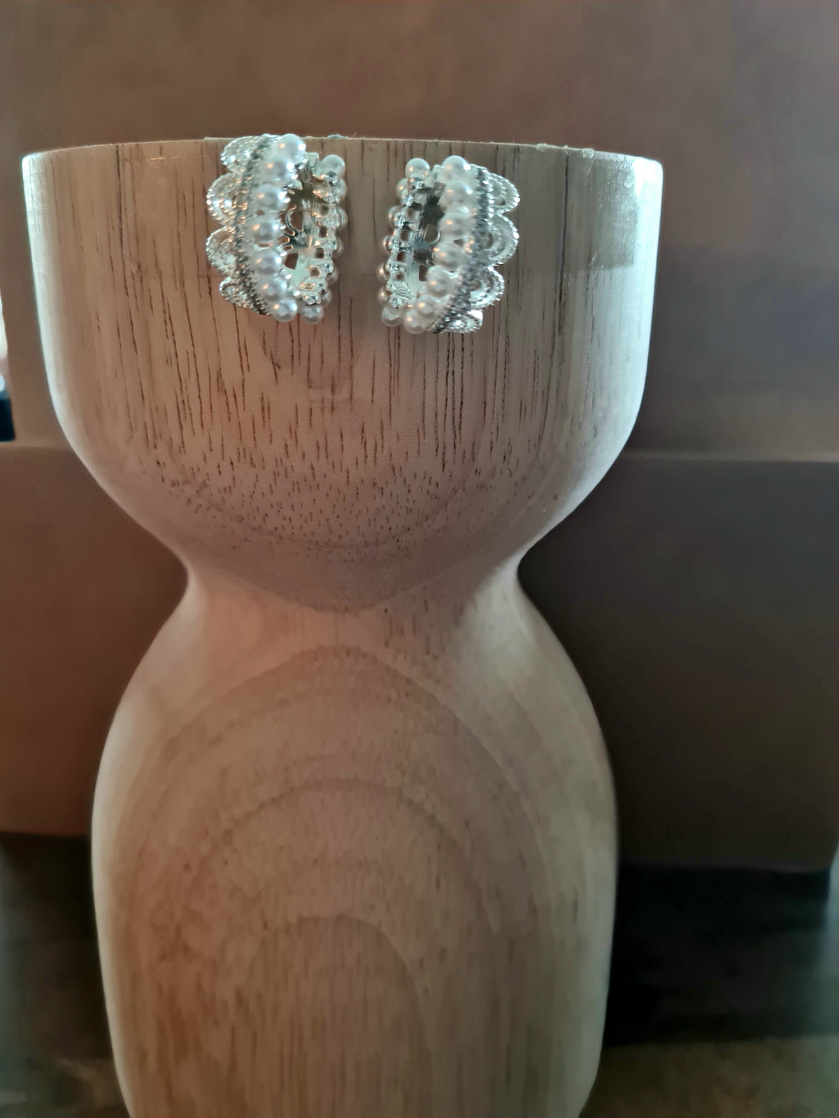 Lace with Pearls Cuff Earrings