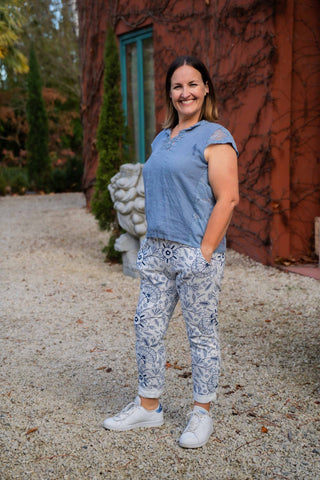 Linen & Cotton Lace Top