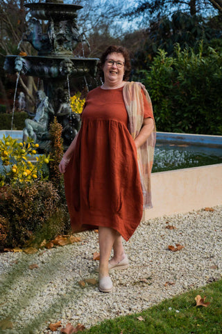 Linen Midi Swing Dress