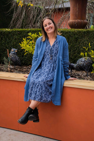 Linen Duster Coat Single Button