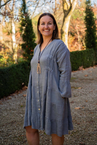 Linen Plaquette Shirt Dress
