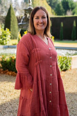 Linen Plaquette Shirt Dress