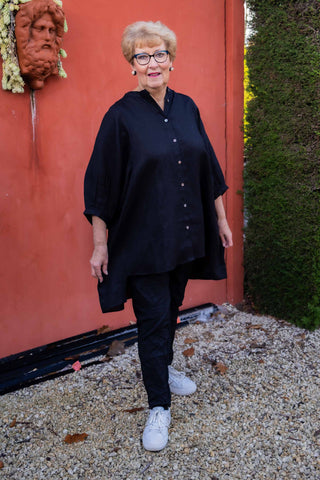 Linen Balloon Sleeve Tunic