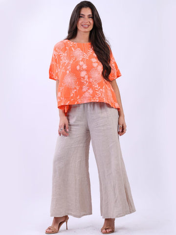 Linen Floral Crop Top