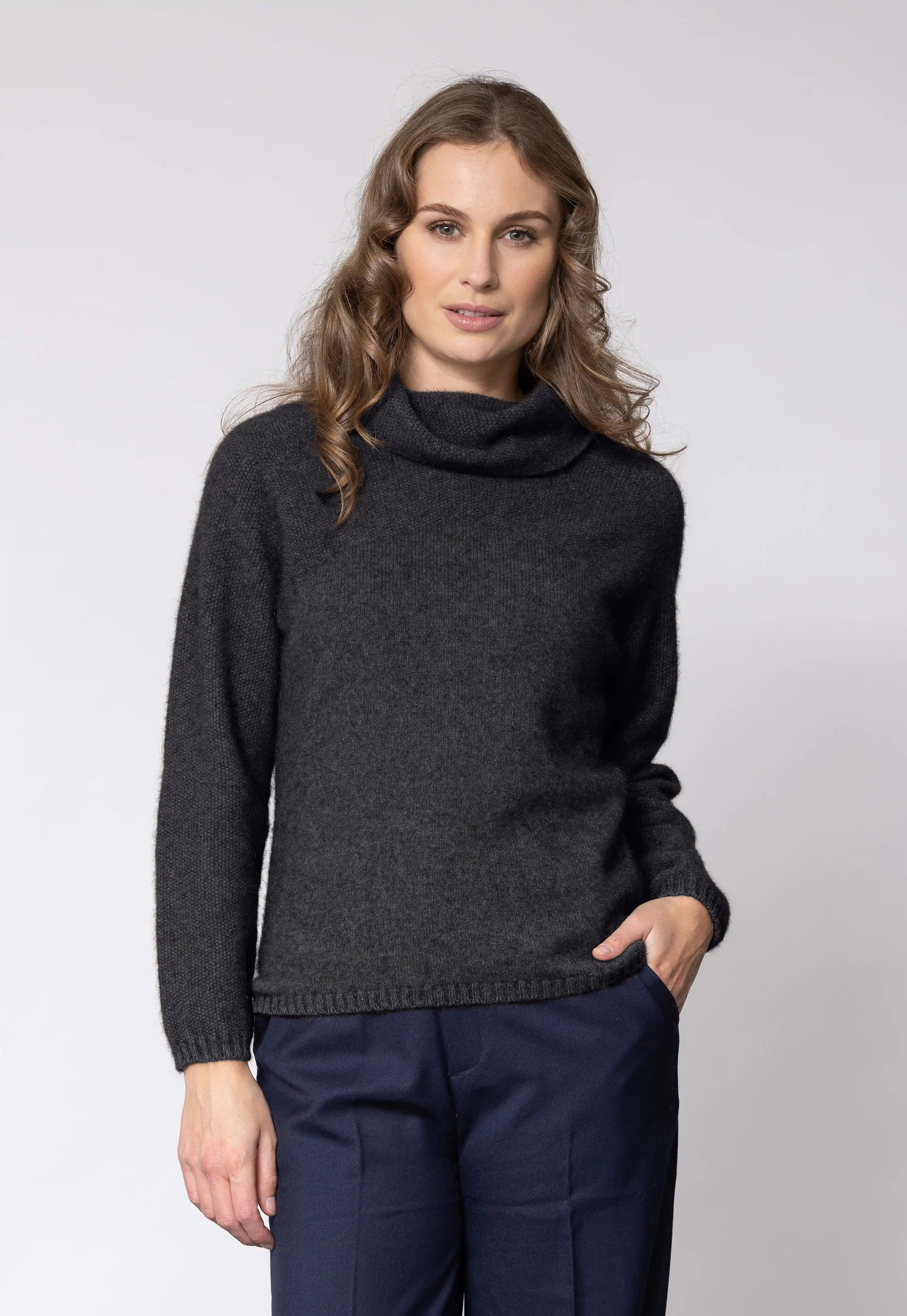 Noble Wilde Moss Stitch Cowl Jumper