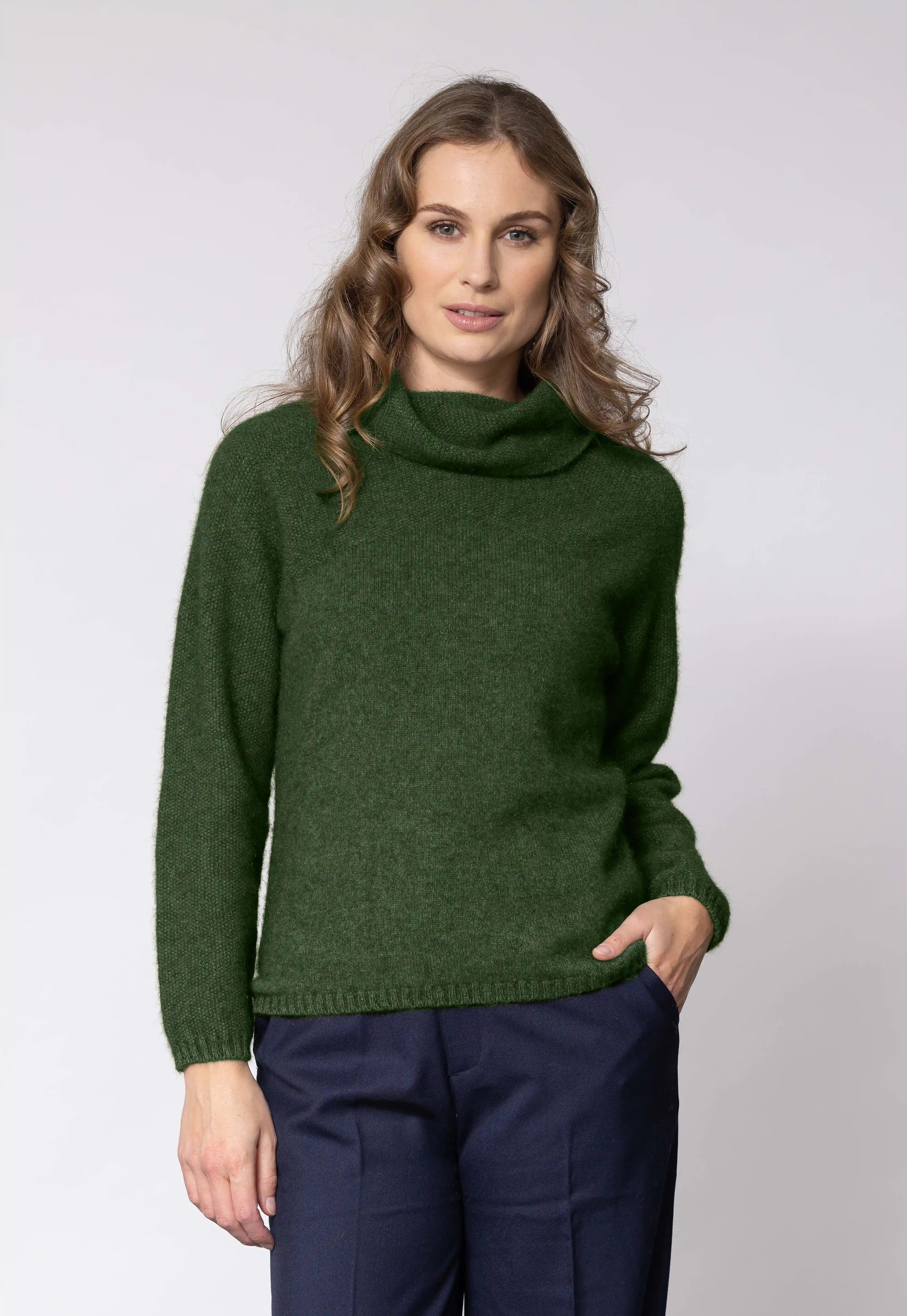 Noble Wilde Moss Stitch Cowl Jumper