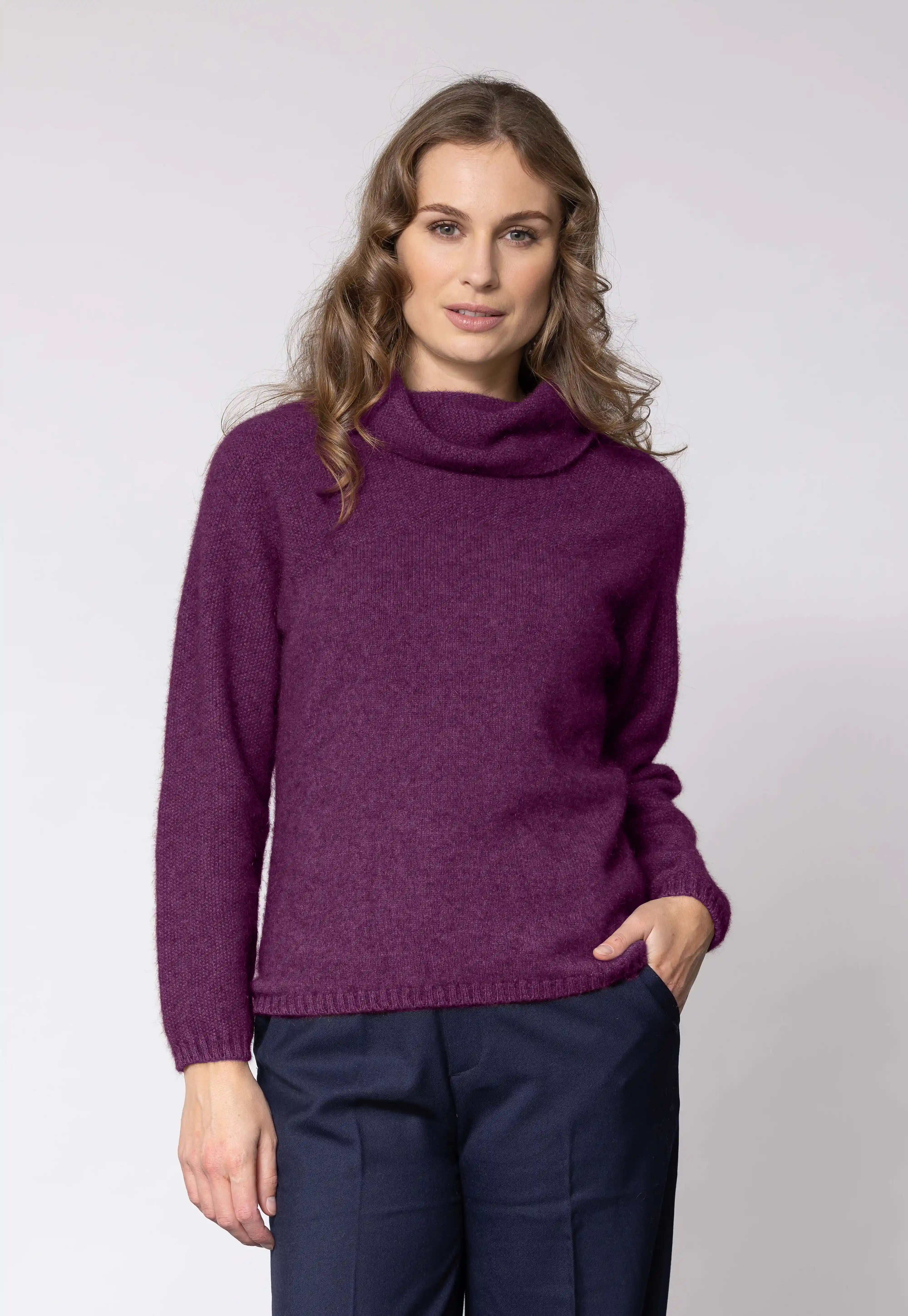 Noble Wilde Moss Stitch Cowl Jumper