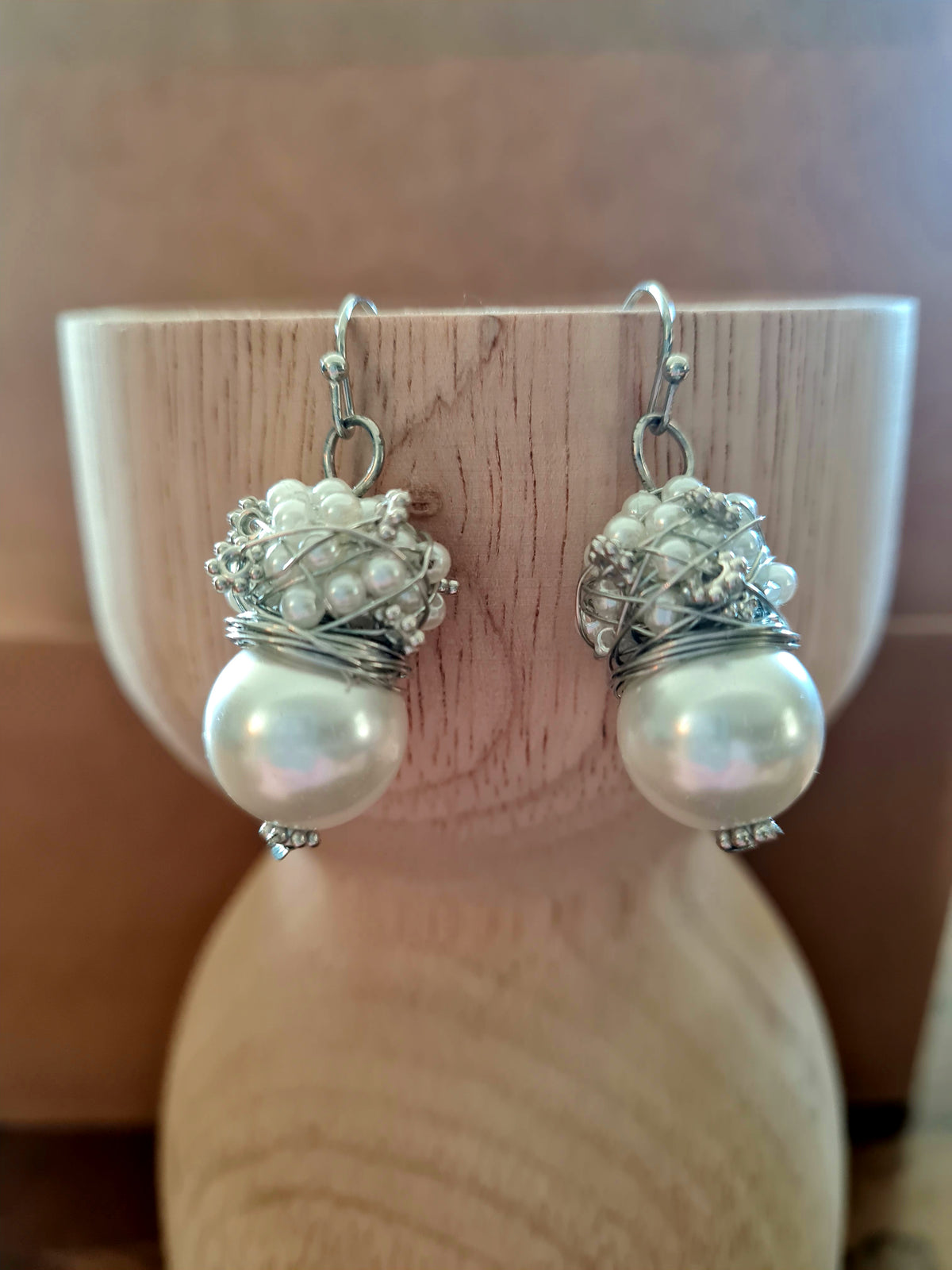 Wrapped Pearl Drop Earrings