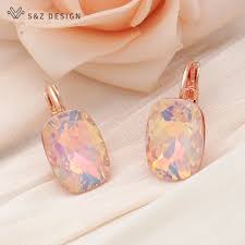Cushion Cut Crystal Earrings