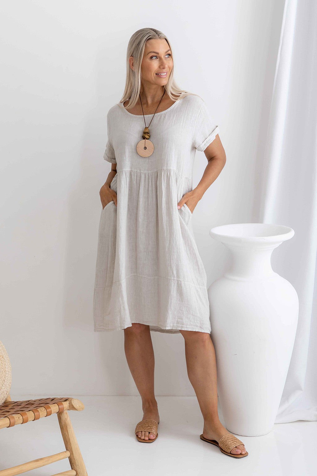Adriana Linen Dress