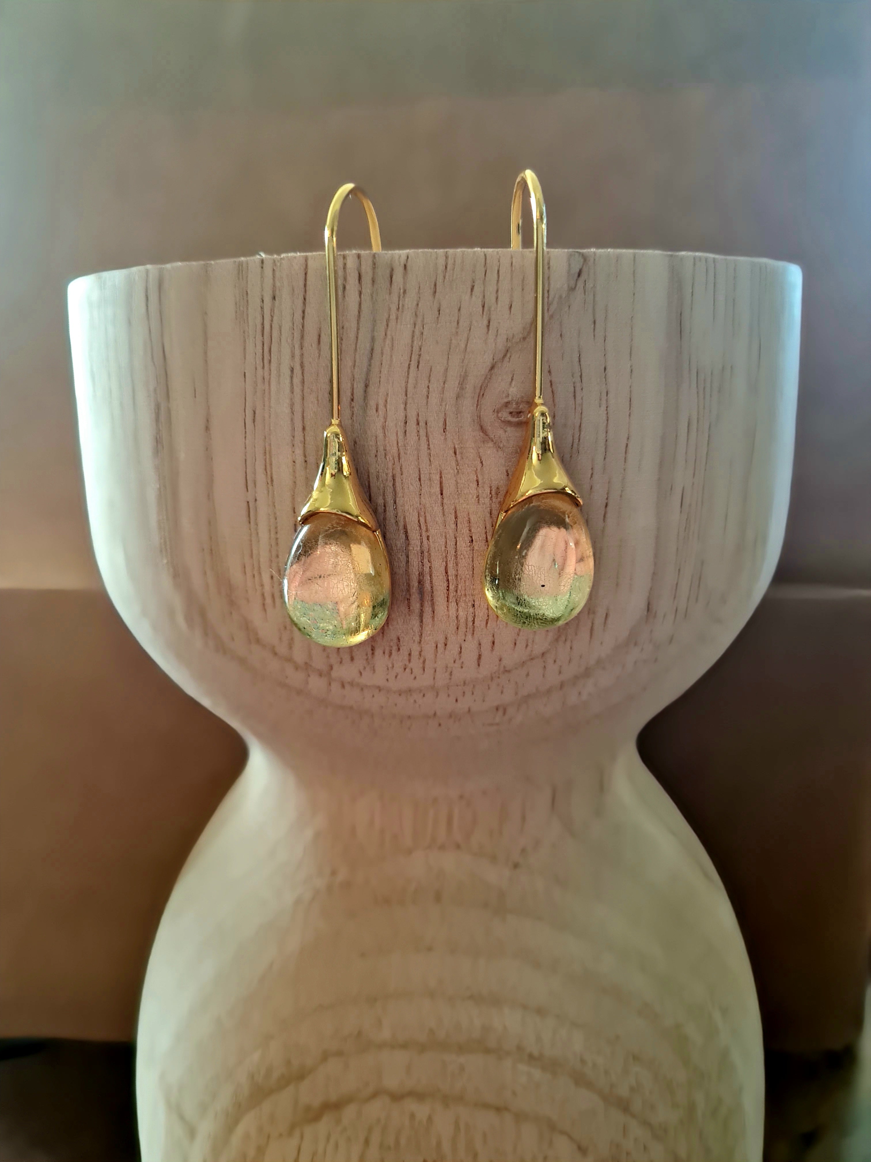 Natural Stone Teardrop Earrings