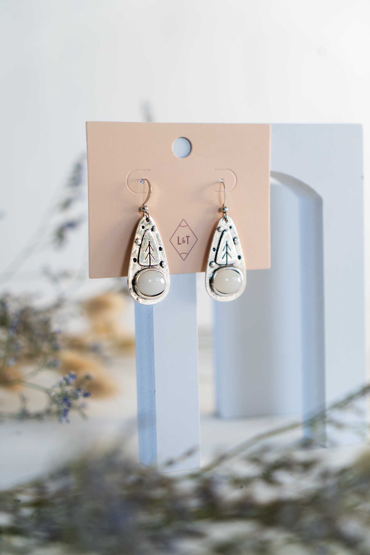 Silver & Moonstone Drop Earrings