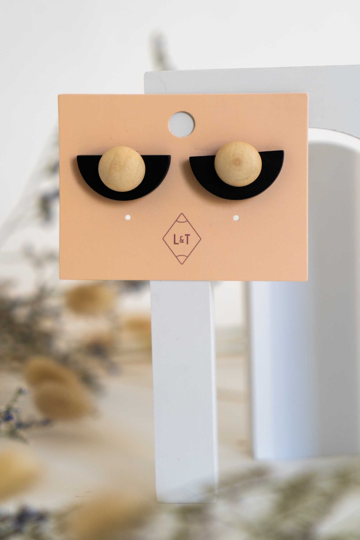 Wood Button Earrings