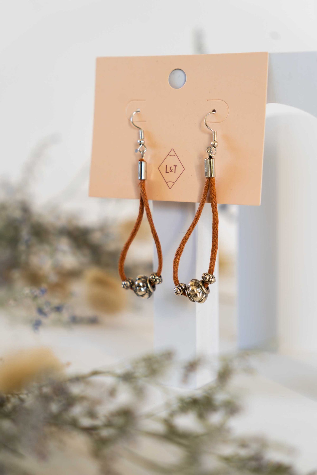 Silver & Leather Drop Earrings