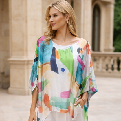 Vera May - Abstract Silk Top