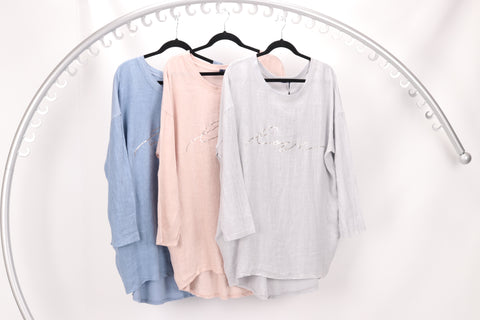 Linen Pastel Tunic Top