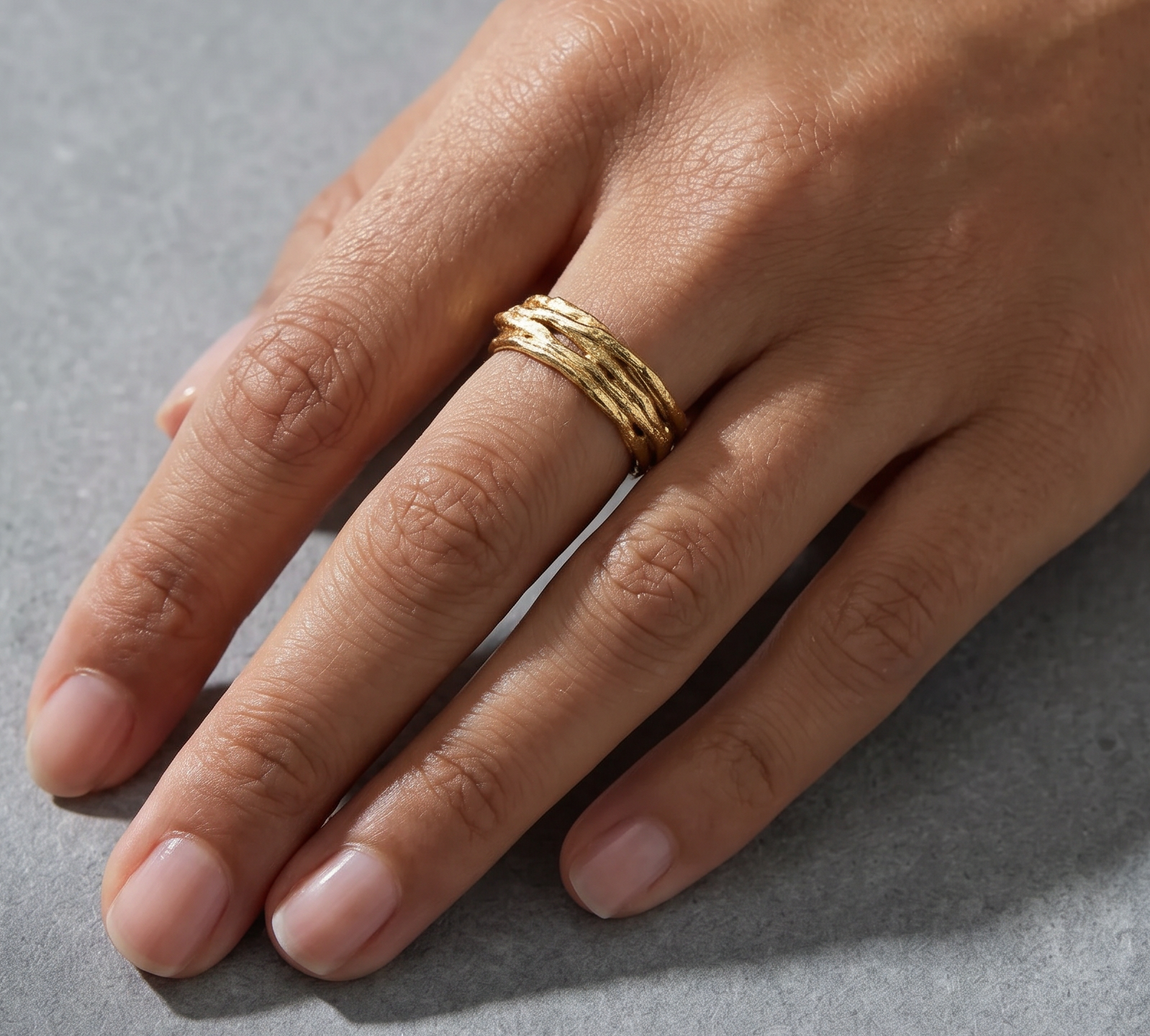 Textured Rose Gold Ring | Scorched