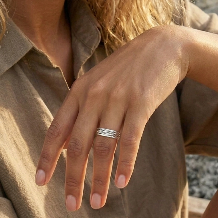 Textured Rose Gold Ring | Scorched
