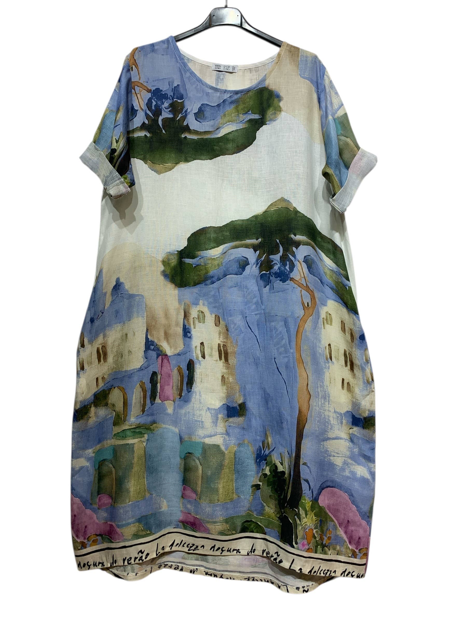 Linen & Cotton House - Printed Linen Dress