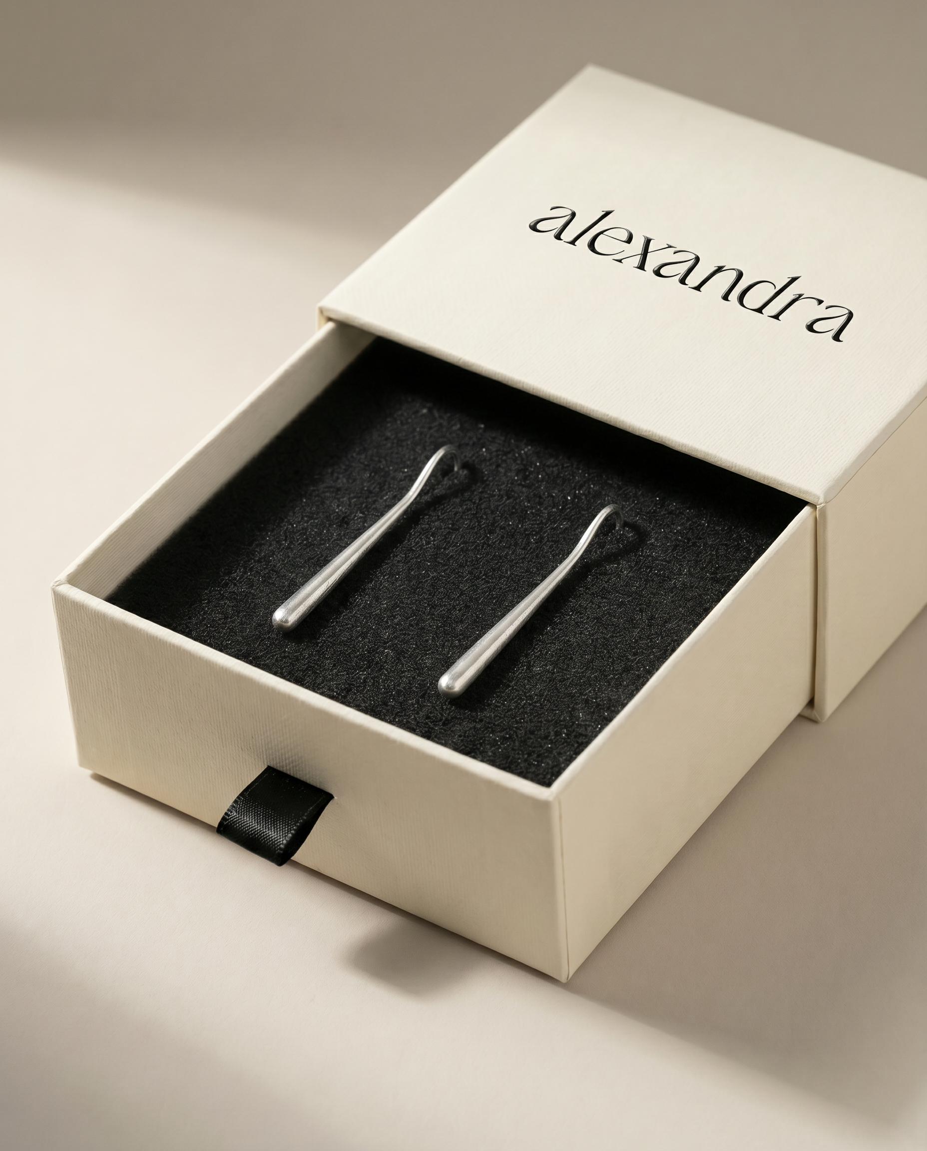 Slim Bar Silver Earrings | Zephyr