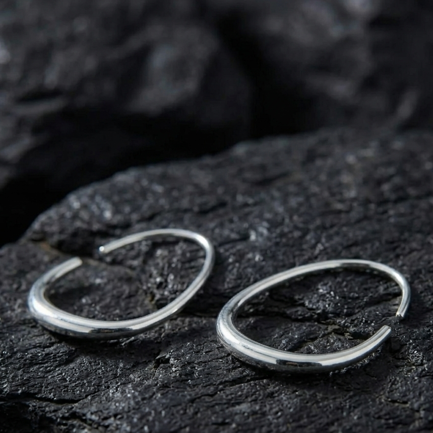 Sculptural Rose Gold Earrings | Flare Hoops